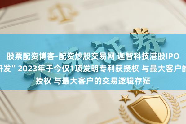 股票配资博客-配资炒股交易网 迦智科技港股IPO：“重营销轻研发”2023年于今仅1项发明专利获授权 与最大客户的交易逻辑存疑